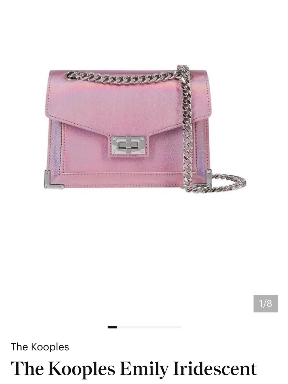 The Kooples Iridescent Pink Chain Crossbody Bag